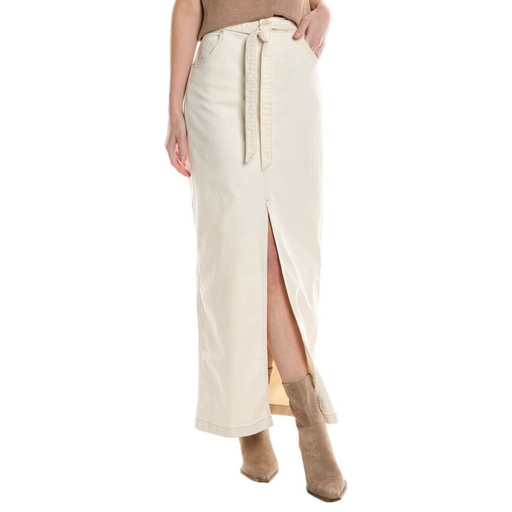Hudson Jeans Womens  Tie-Waist Maxi Skirt, Beige